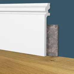 Plinthe DUCALE Alto WHITE 138x22mm en polymère effet marbre - Polystructured (prix au mètre)-Eternal Parquet