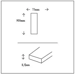 Plinthe en carrelage effet bois brut mat L.45 x l.7,5 cm x ép. 8,5mm Shireen bone Skirting