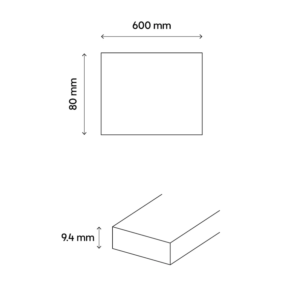 GoodHome Plinthe en carrelage effet bois brut L.60 x l.8 cm x ép.9,4 mm, Woodproject