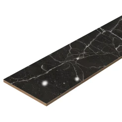 GoodHome Plinthe en carrelage effet marbre anthracite brillant L.60,8 x l.7 cm x ép.8,5 mm, Aruma