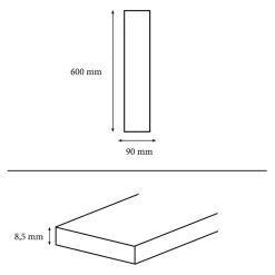 GoodHome Plinthe en carrelage effet marbre anthracite brillant L.60,8 x l.7 cm x ép.8,5 mm, Aruma