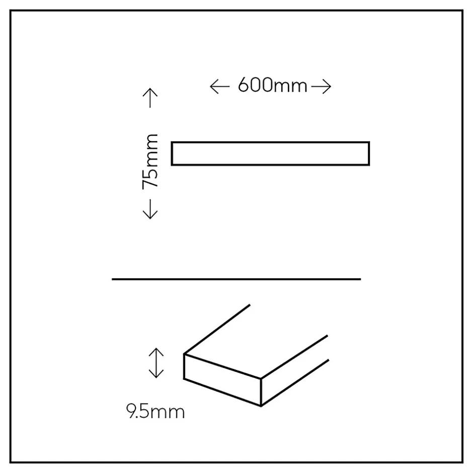Plinthe en carrelage effet béton rouillé mat L.60 x l.7,5 cm x ép. 9,5mm Ruano oxido Skirting