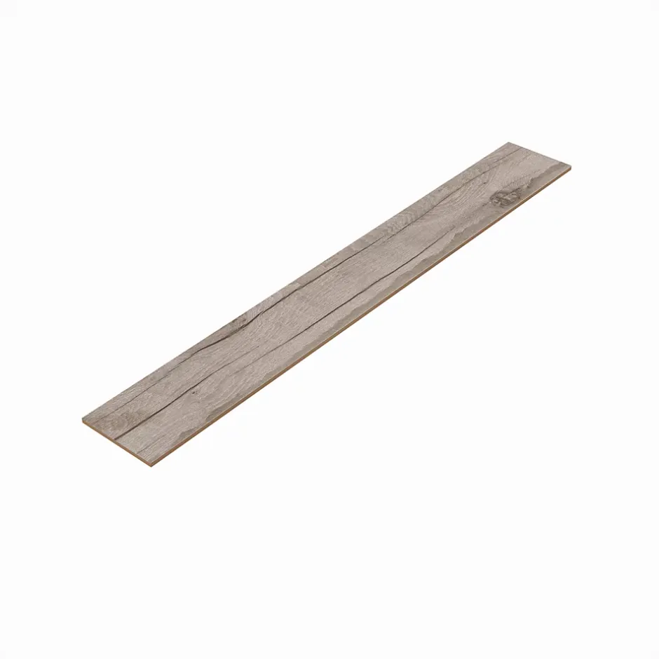 GoodHome Plinthe en carrelage effet chêne gris mat L.45 cm x l.8 cm x ép.10 mm, Vintage Oak