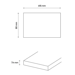 Plinthe en carrelage gris effet béton L.61,5 x l.8 cm x ép.7,4 mm, Konkrete-GoodHome Clearance