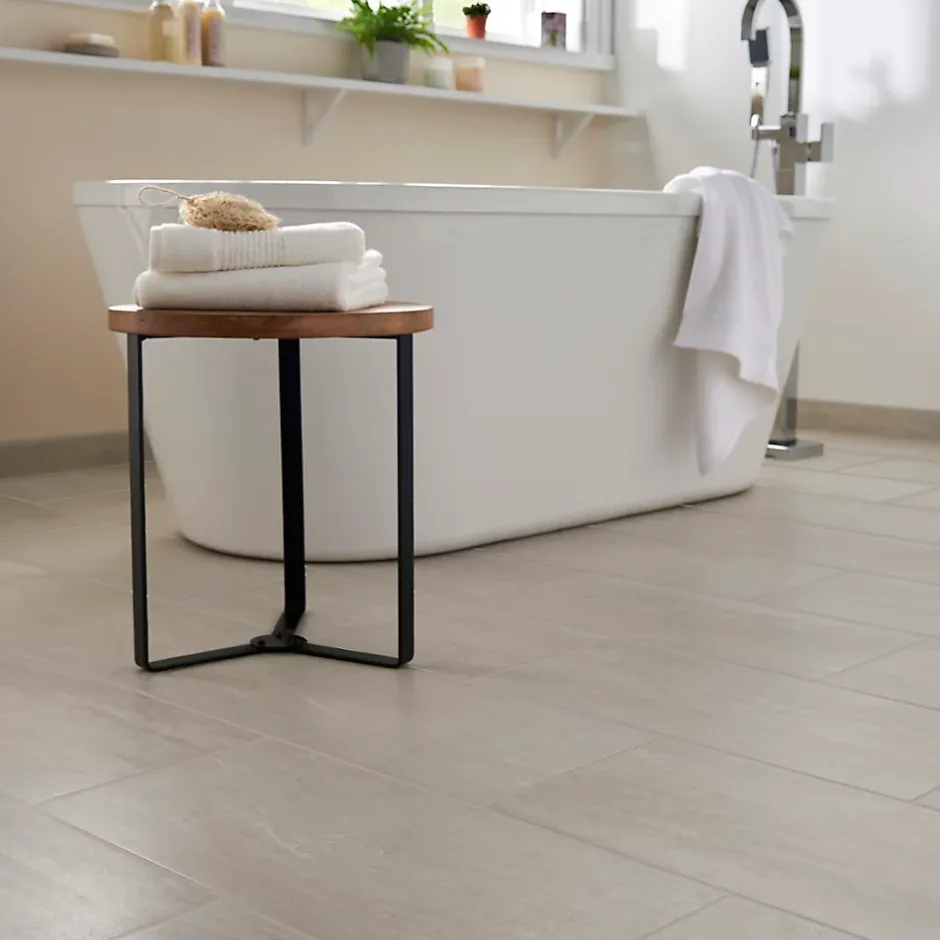 Plinthe en carrelage ivoire effet pierre L.60 x l.8 cm x ép.8 mm, Soft Travertin-GoodHome Sale