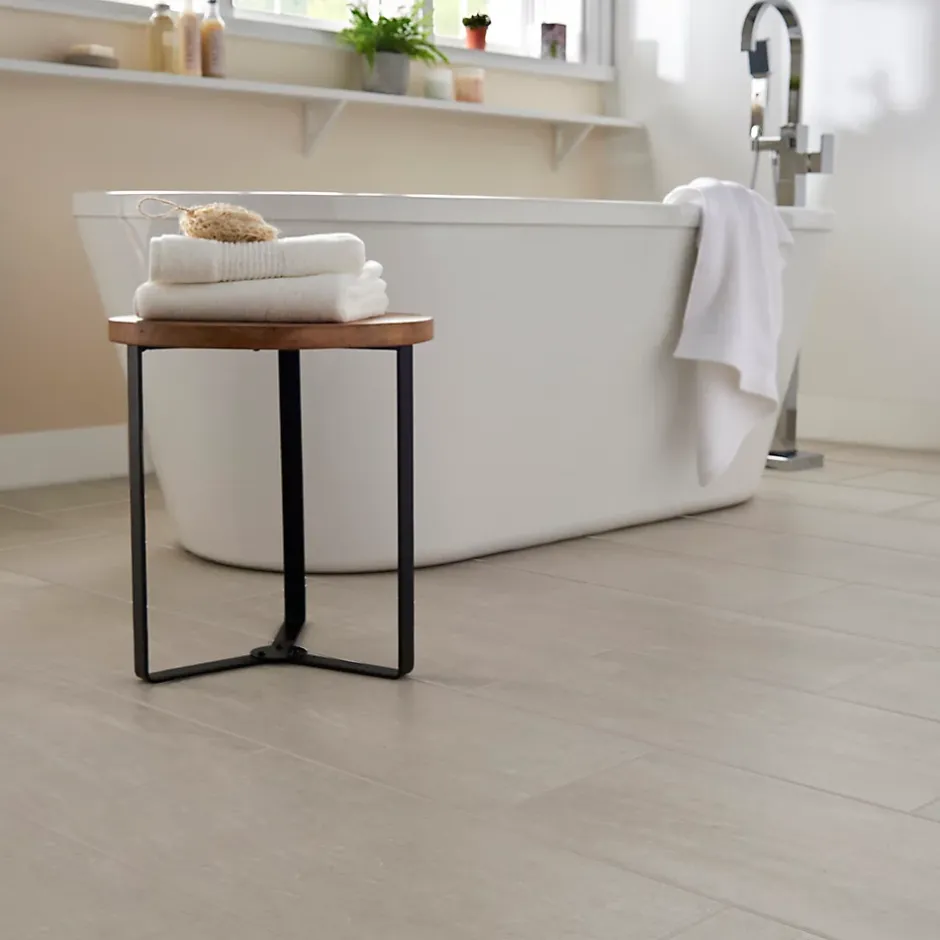 Plinthe en carrelage ivoire effet pierre L.60 x l.8 cm x ép.8 mm, Soft Travertin-GoodHome Sale