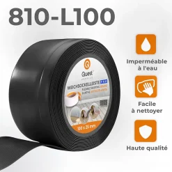 Plinthe en PVC Flexible 100x25mm, 1m, Plinthe Souple et Élastique pour Finitions et Surfaces de Jonction, noir-Quest Sale