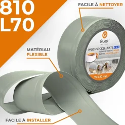 Plinthe en PVC Flexible 70x20mm, 1m, Plinthe Souple et Élastique pour Finitions et Surfaces de Jonction, vert clair-Quest Clearance