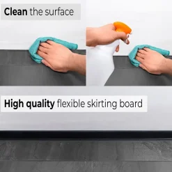 Plinthe en PVC Flexible 70x20mm, 1m, Plinthe Souple et Élastique pour Finitions et Surfaces de Jonction, vert clair-Quest Clearance