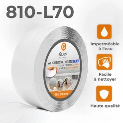 Quest Plinthe en PVC Flexible 70x20mm, 5m, Plinthe Souple et Élastique pour Finitions et Surfaces de Jonction, blanc