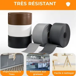 Quest Plinthe en PVC Flexible 100x25mm, 5m, Plinthe Souple et Élastique pour Finitions et Surfaces de Jonction, blanc