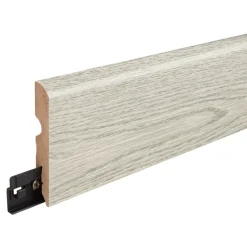 Plinthe MDF , effet chêne gris clair , décor 50, H.8 cm x L.220 cm x ép.13 mm, résistant à l'eau (vendue à la pièce)-GoodHome Best