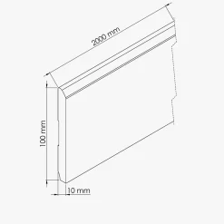 Tecnoprofils Plinthe MDF 2 m - Chêne Cendré - Lot de 5 - 100 x 10 mm