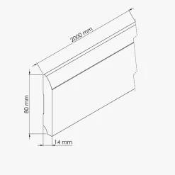 Plinthe MDF 2 m - Chêne Français - Lot de 5 - 80 x 14 mm, Lot de 5-Tecnoprofils Hot