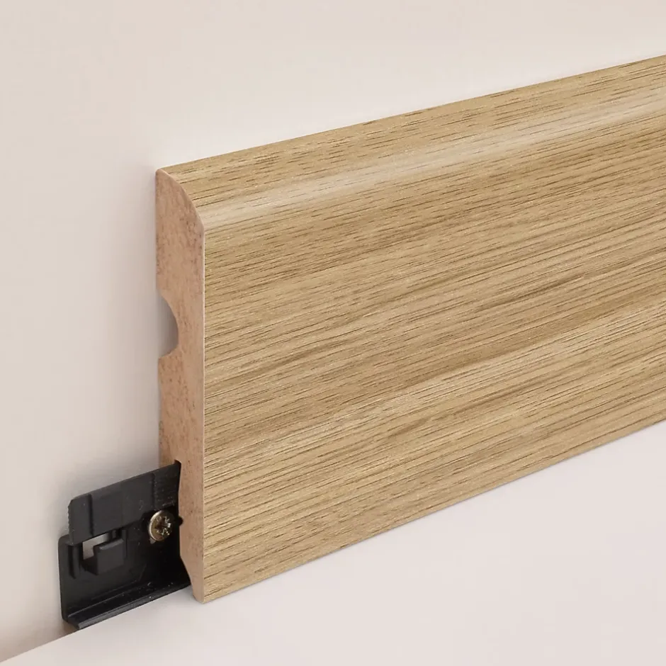 Plinthe MDF arrondie, effet chêne , décor 1, H.8 cm x L. 220 cm x ép.13 mm (vendue à la pièce)-GoodHome