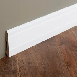 GoodHome Plinthe MDF Blanc art déco 220 x 10 cm Décor 10 (vendue à la pièce)