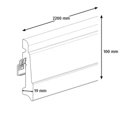 GoodHome Plinthe MDF Blanc art déco 220 x 10 cm Décor 10 (vendue à la pièce)