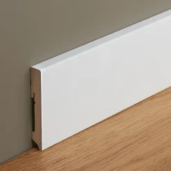 GoodHome Plinthe MDF Blanc contemporaine 220 x 10 cm Décor 10 (vendue à la pièce)