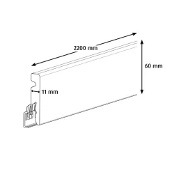 GoodHome Plinthe MDF Blanc 220 x 6 cm Décor 10 (vendue à la pièce)