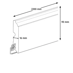 Plinthe MDF Blanc 220 x 9 cm Décor 10 (vendue à la pièce)-GoodHome