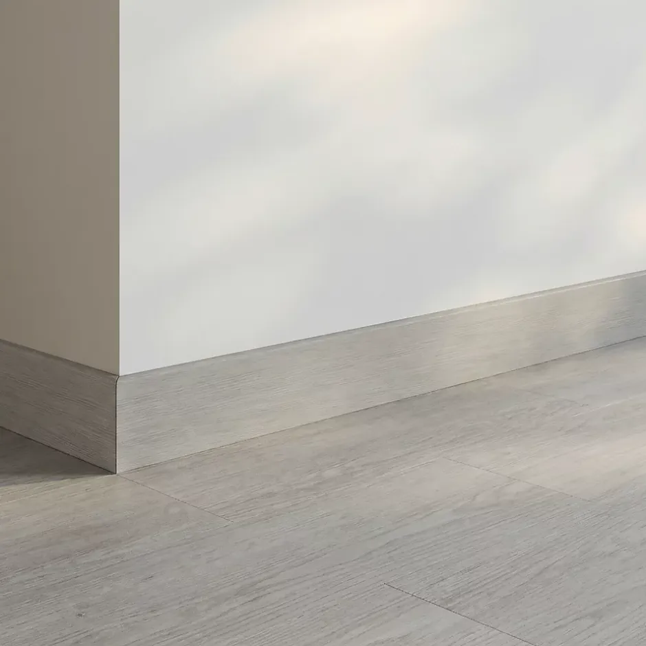 Plinthe MDF, effet chêne grisé , décor 40 , H.6 cm x L. 220 cm x ép.11mm (vendue à la pièce)-GoodHome Best