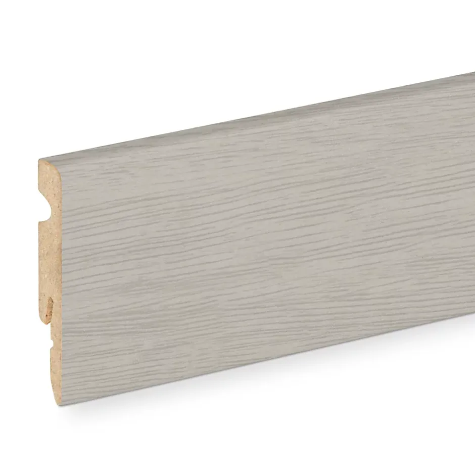Plinthe MDF, effet chêne grisé , décor 40 , H.6 cm x L. 220 cm x ép.11mm (vendue à la pièce)-GoodHome Best