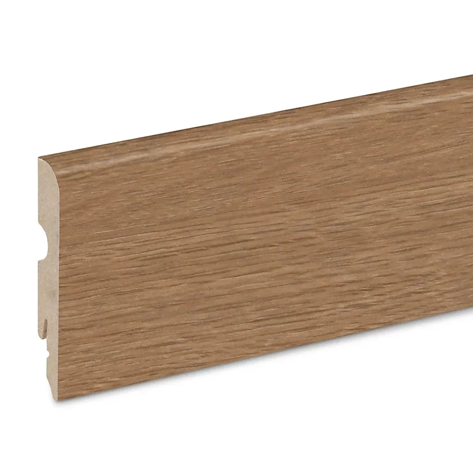 GoodHome Plinthe MDF, effet chêne miel , décor 180, H.8 cm x L.220 cm x ép.13 mm (vendue à la pièce)