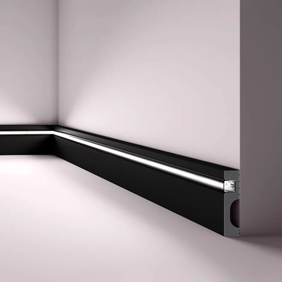Plinthe NMC WALLSTYL IL11 BLACK Moulure décorative Moulure en stuc Éclairage indirect-Noel & Marquet Clearance