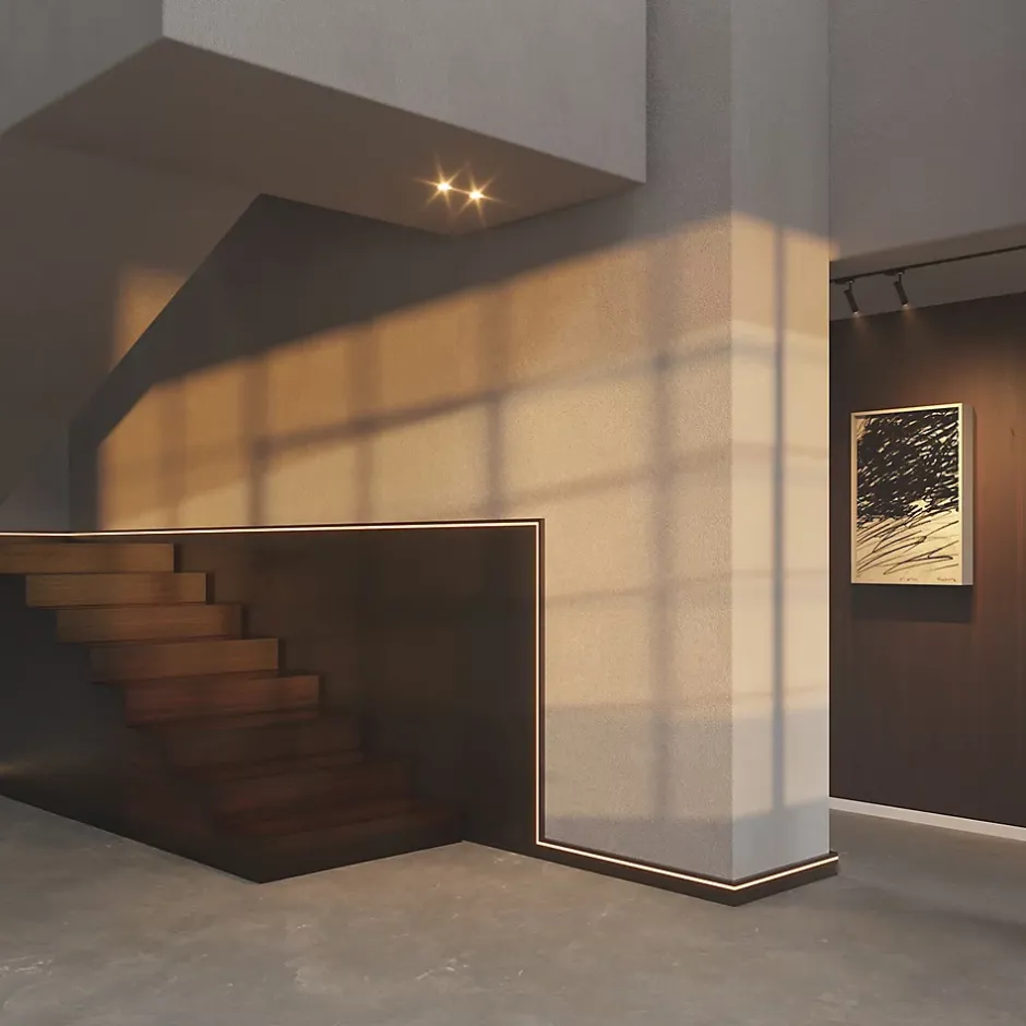 Plinthe NMC WALLSTYL IL11 BLACK Moulure décorative Moulure en stuc Éclairage indirect-Noel & Marquet Clearance