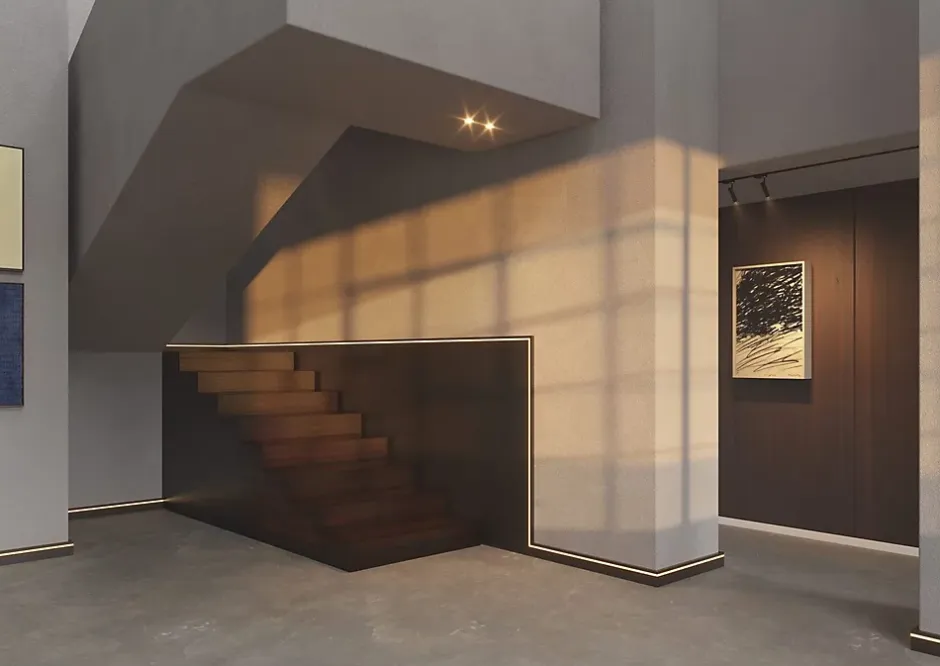 Plinthe NMC WALLSTYL IL11 BLACK Moulure décorative Moulure en stuc Éclairage indirect-Noel & Marquet Clearance