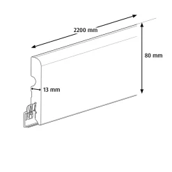 Plinthe Plaquée bois Décor 280 teck verni blond (vendue à la pièce)-GoodHome