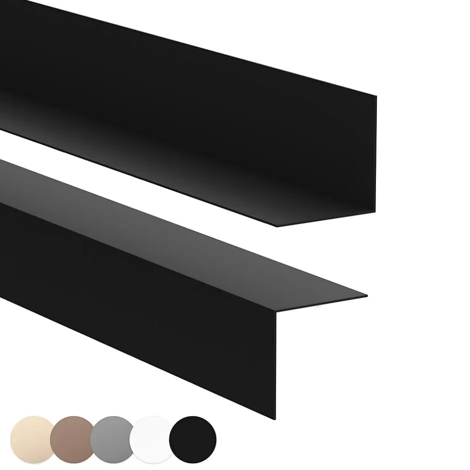 Quest Plinthe PVC rigide 20x20 mm, Plinthe murale décorative, 200 cm, noir