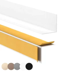 Plinthe PVC rigide 50x20 mm, Plinthe murale autocollante, decorative, 200 cm, blanc-Quest Clearance