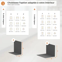 Quest Plinthe PVC rigide 50x20 mm, Plinthe murale autocollante, decorative, 200 cm, marron