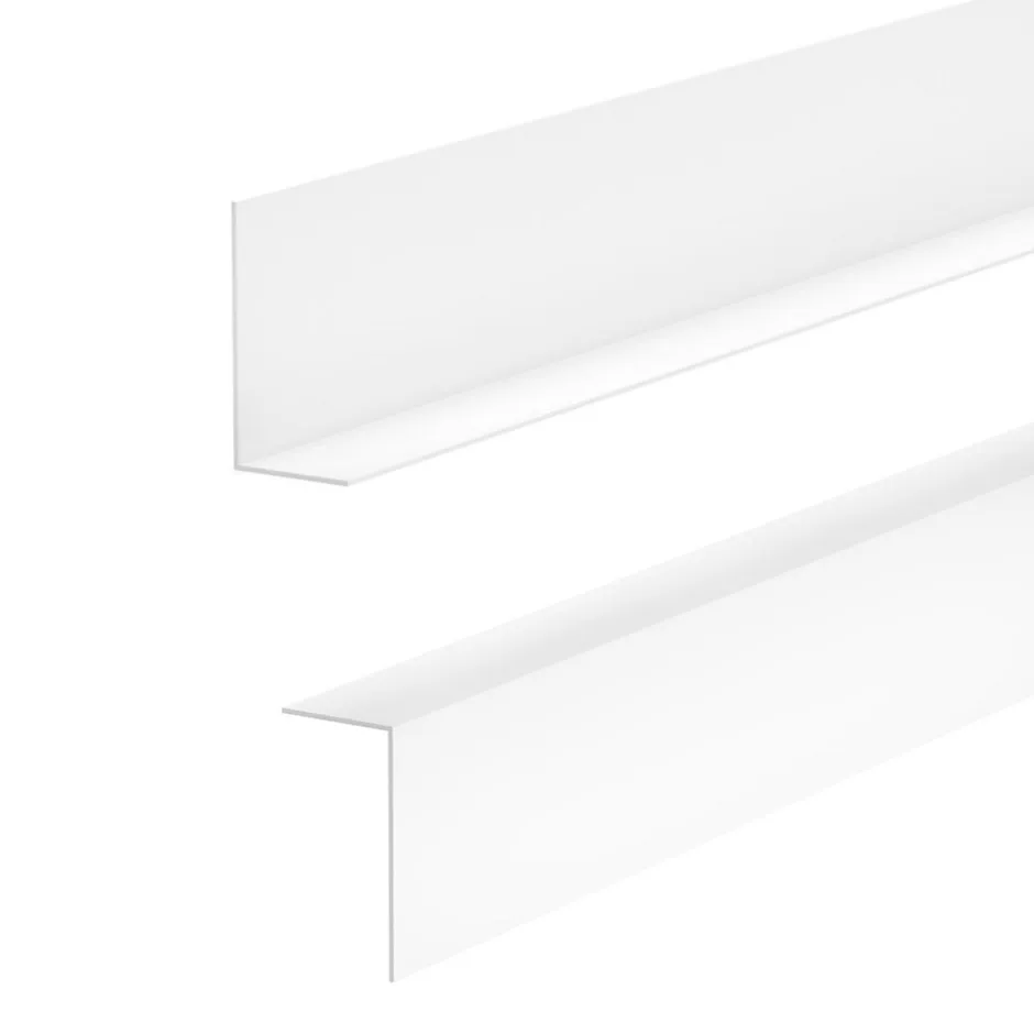 Quest Plinthe PVC rigide 25x25 mm, Plinthe murale décorative, 200 cm, blanc