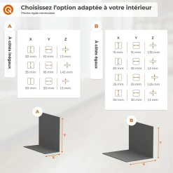 Quest Plinthe PVC rigide 25x25 mm, Plinthe murale décorative, 200 cm, blanc