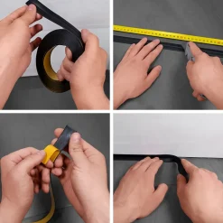 Quest Plinthe Souple Auto-Adhésive en PVC 18x18mm, 10m, Bande Élastique pour Finitions et Étanchéité des Jonctions, gris clair