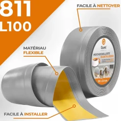 Quest Plinthe Souple Auto-Adhésive en PVC 100x25mm, 5m, Bande Flexible, Facile à Installer, Adaptée à Toutes Surface, gris