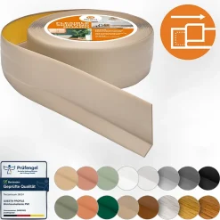 Plinthe Souple Auto-Adhésive en PVC 50x20mm, 5m, Bande Flexible, Facile à Installer, sur Toutes les Surfaces, beige-Quest Clearance