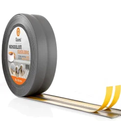 Plinthe Souple Auto-Adhésive en PVC 25x25mm, 15m, Bande Élastique pour Finitions et Étanchéité des Jonctions, graphite-Quest New