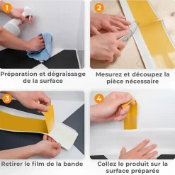 Quest Plinthe Souple Auto-Adhésive en PVC 70x20mm, 15m, Bande Flexible, Facile à Installer, Adaptée à Toutes Surface, brique