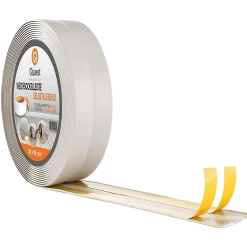 Quest Plinthe Souple Auto-Adhésive en PVC 15x15mm, 10m, Bande Élastique pour Finitions et Étanchéité des Jonctions, gris clair