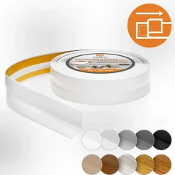 Plinthe Souple Auto-Adhésive en PVC 32x23mm, 15m, Bande Flexible, Facile à Installer, sur Toutes les Surfaces, blanc-Quest Best