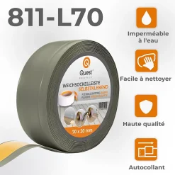 Plinthe Souple Auto-Adhésive en PVC 70x20mm, 10m, Bande Flexible, Facile à Installer, Adaptée à Toutes Surface, olive-Quest New