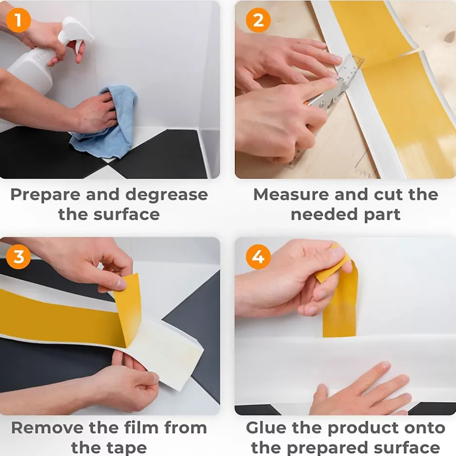 Plinthe Souple Auto-Adhésive en PVC 70x20mm, 10m, Bande Flexible, Facile à Installer, Adaptée à Toutes Surface, olive-Quest New