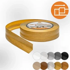 Plinthe Souple Auto-Adhésive en PVC 32x23mm, 5m, Bande Flexible, Facile à Installer, sur Toutes les Surfaces, chêne-Quest New