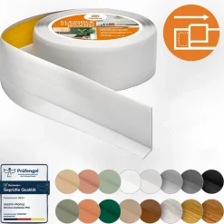 Quest Plinthe Souple Auto-Adhésive en PVC 50x20mm, 10m, Bande Flexible, Facile à Installer, sur Toutes les Surfaces, gris clair