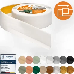 Quest Plinthe Souple Auto-Adhésive en PVC 50x20mm, 25m, Bande Flexible, Facile à Installer, sur Toutes les Surfaces, blanc
