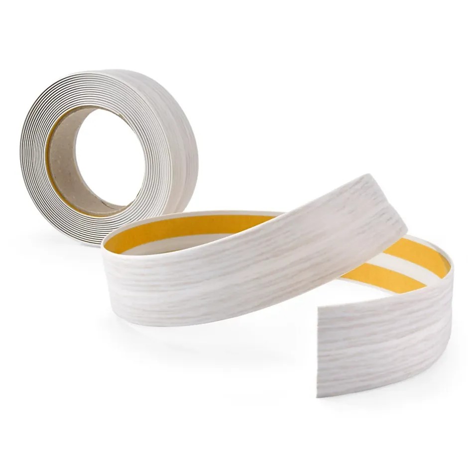 Quest Plinthe Souple Auto-Adhésive en PVC 25x15mm, 20m, Bande Élastique pour Finitions et Étanchéité des Jonctions, bouleau