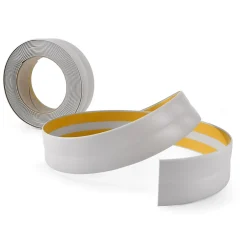 Quest Plinthe Souple Auto-Adhésive en PVC 18x18mm, 15m, Bande Élastique pour Finitions et Étanchéité des Jonctions, gris clair